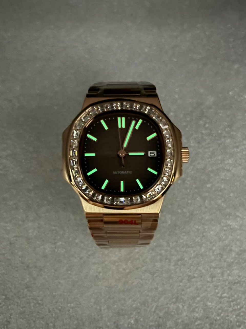 Seikotilus "Rose gold brown diamond" NH35