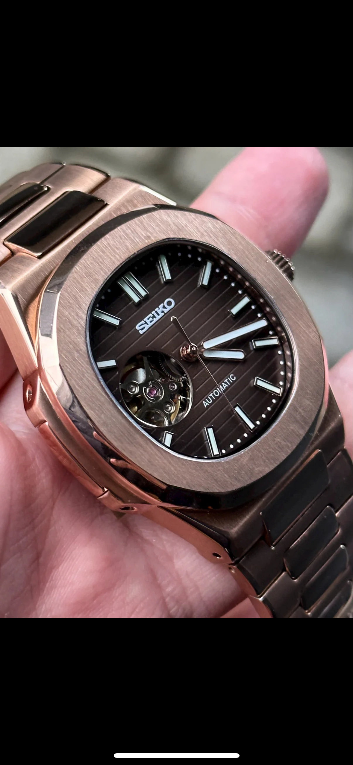 Seikotilus "Rose gold brown" NH35