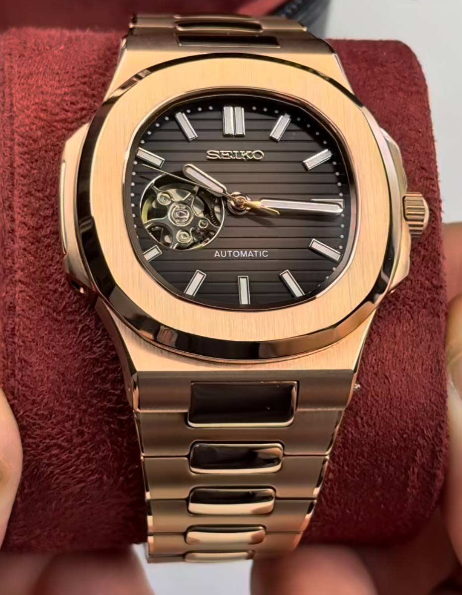 Seikotilus "Rose gold brown" NH35