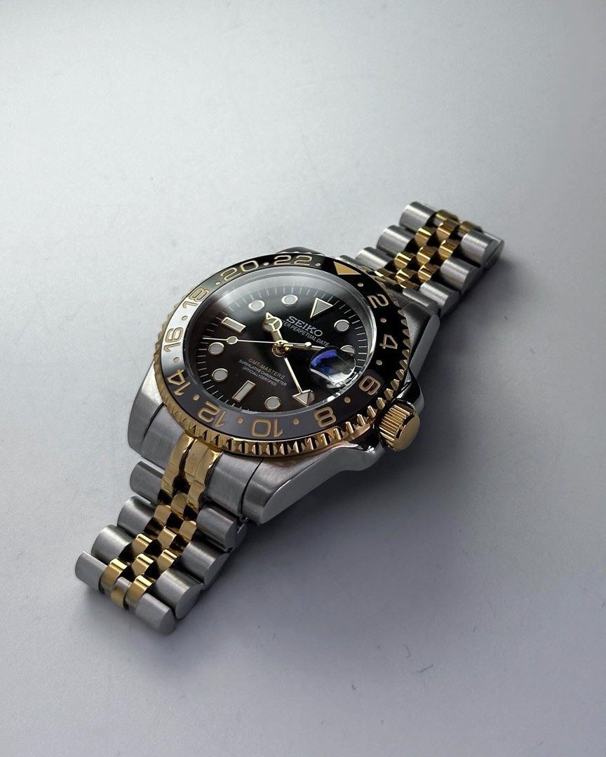 Seikomod GMT "Two tone gold black" NH34