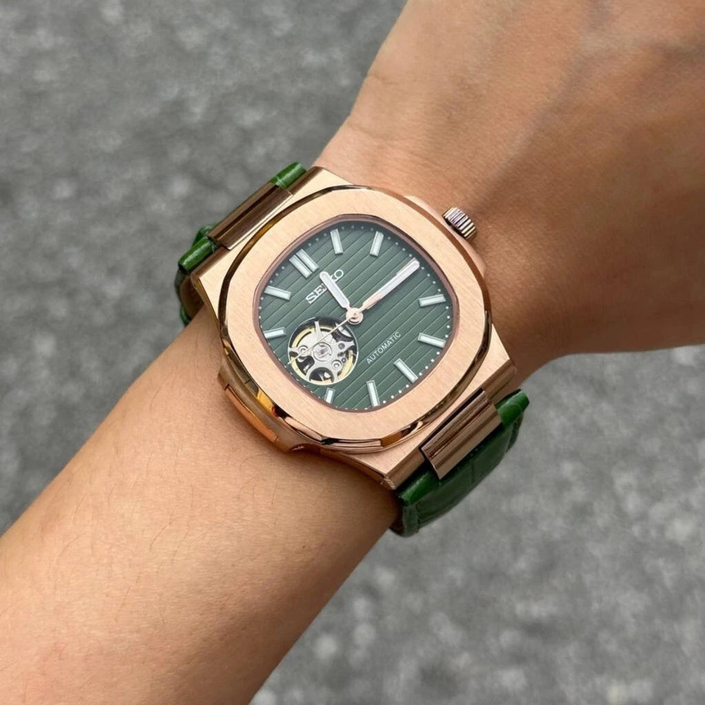 Seikotilus "Green rose gold" NH35