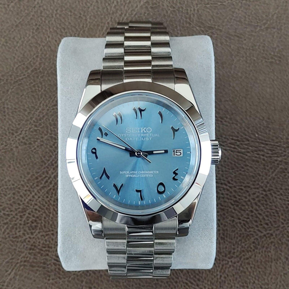 Seikojust "Ice blue silver president" NH35