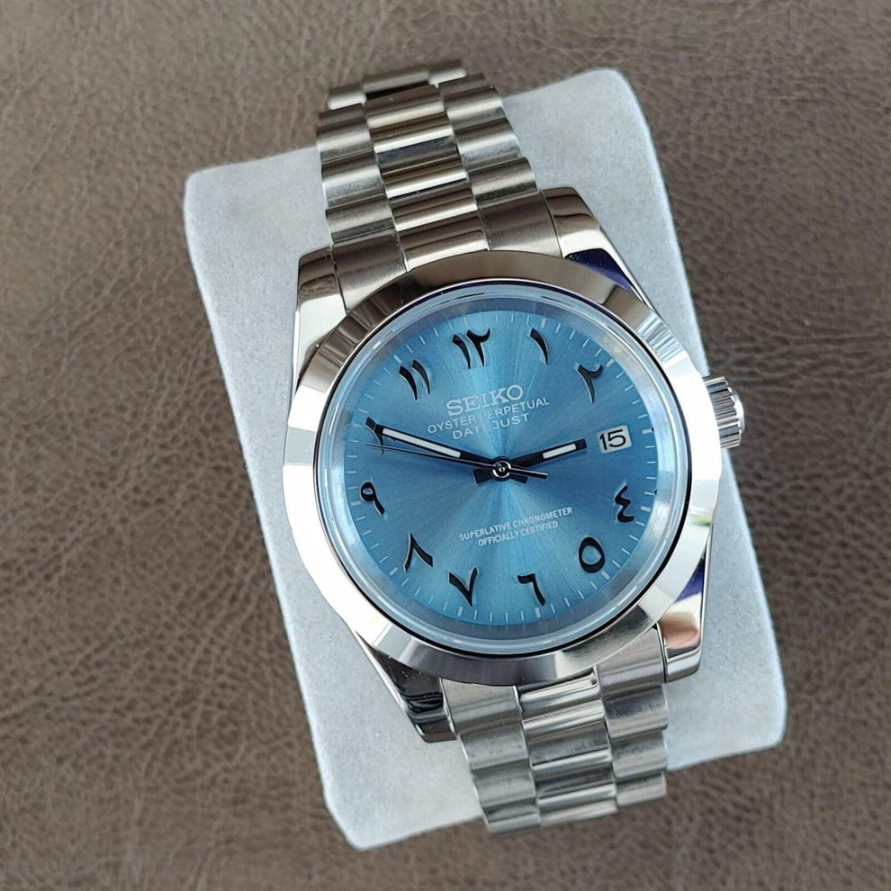 Seikojust "Ice blue silver president" NH35