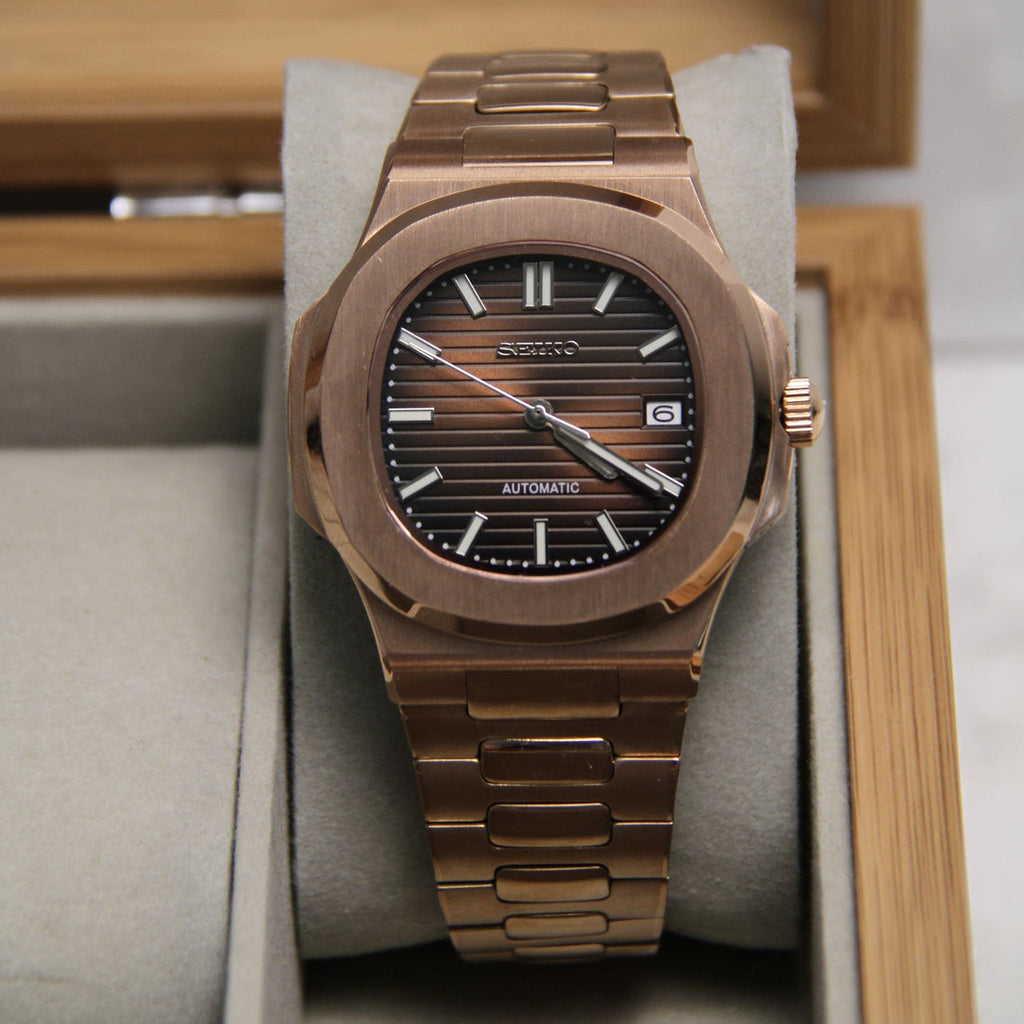 Seikotilus "Rose gold brown" NH35