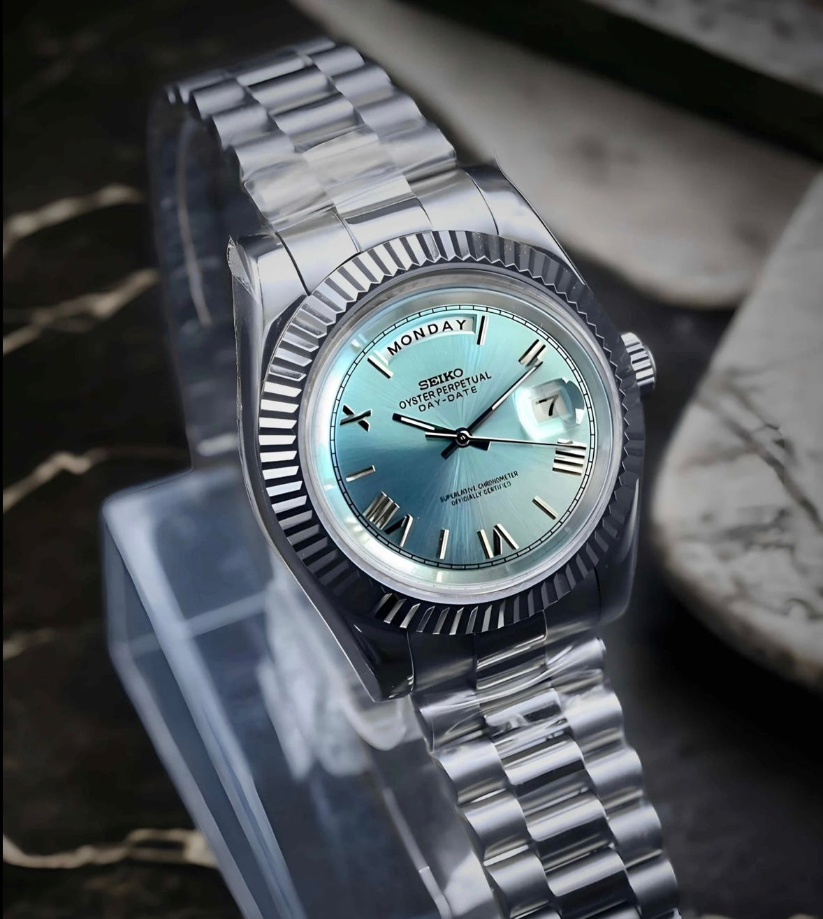 Seikodate "Steel ice blue roman" NH35