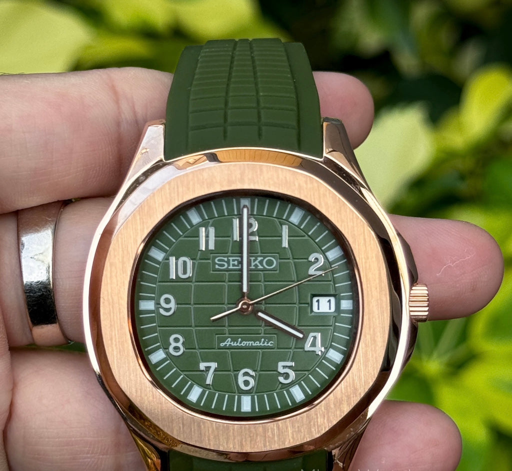 Seikotilus "Rose gold green" NH35
