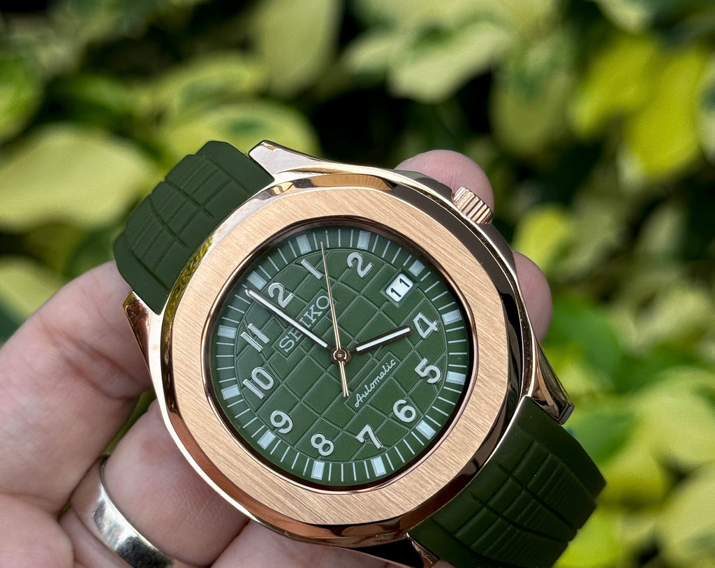 Seikotilus "Rose gold green" NH35