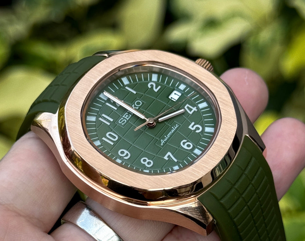 Seikotilus "Rose gold green" NH35