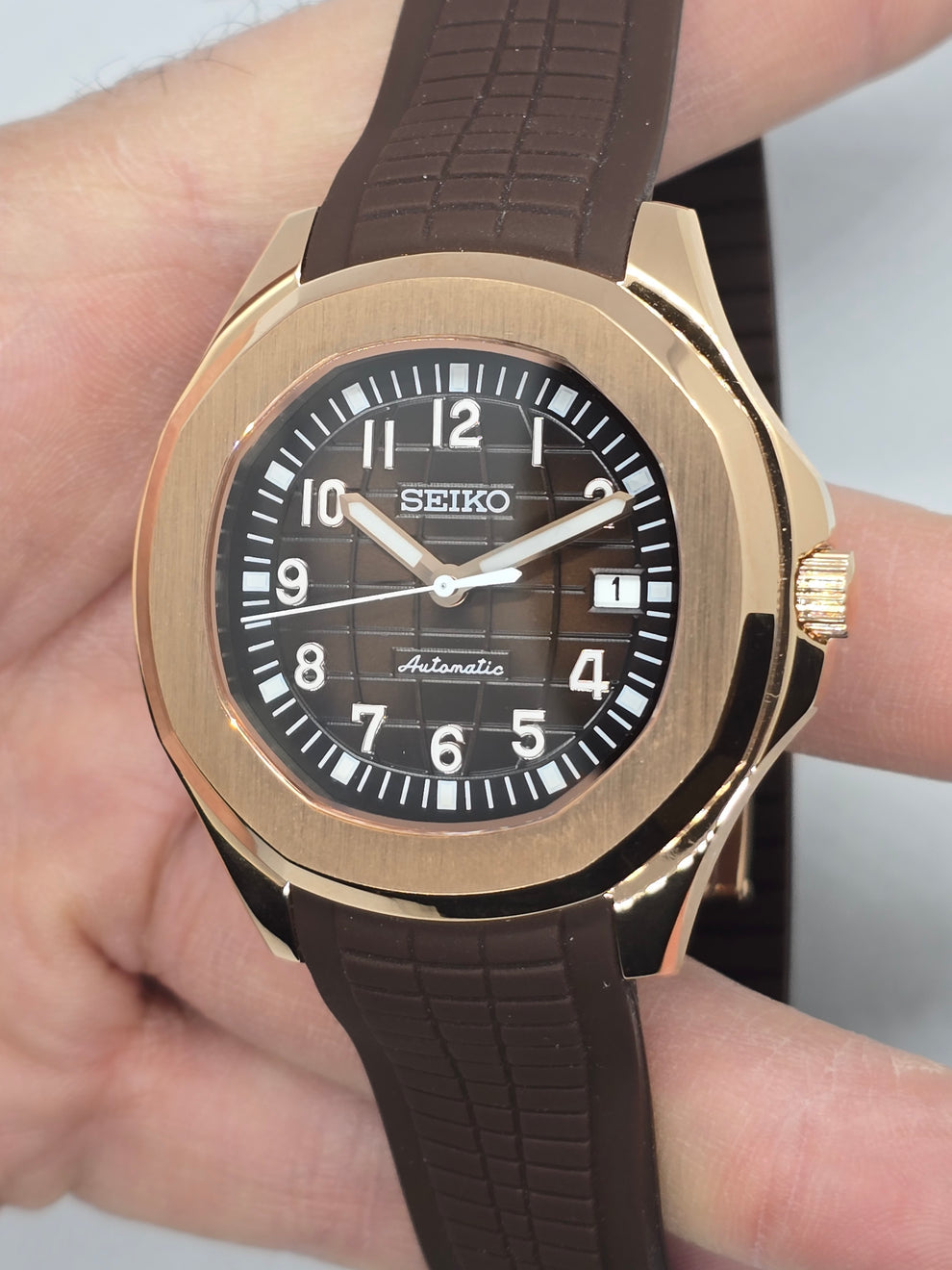 Seikotilus "Rose gold brown" NH35