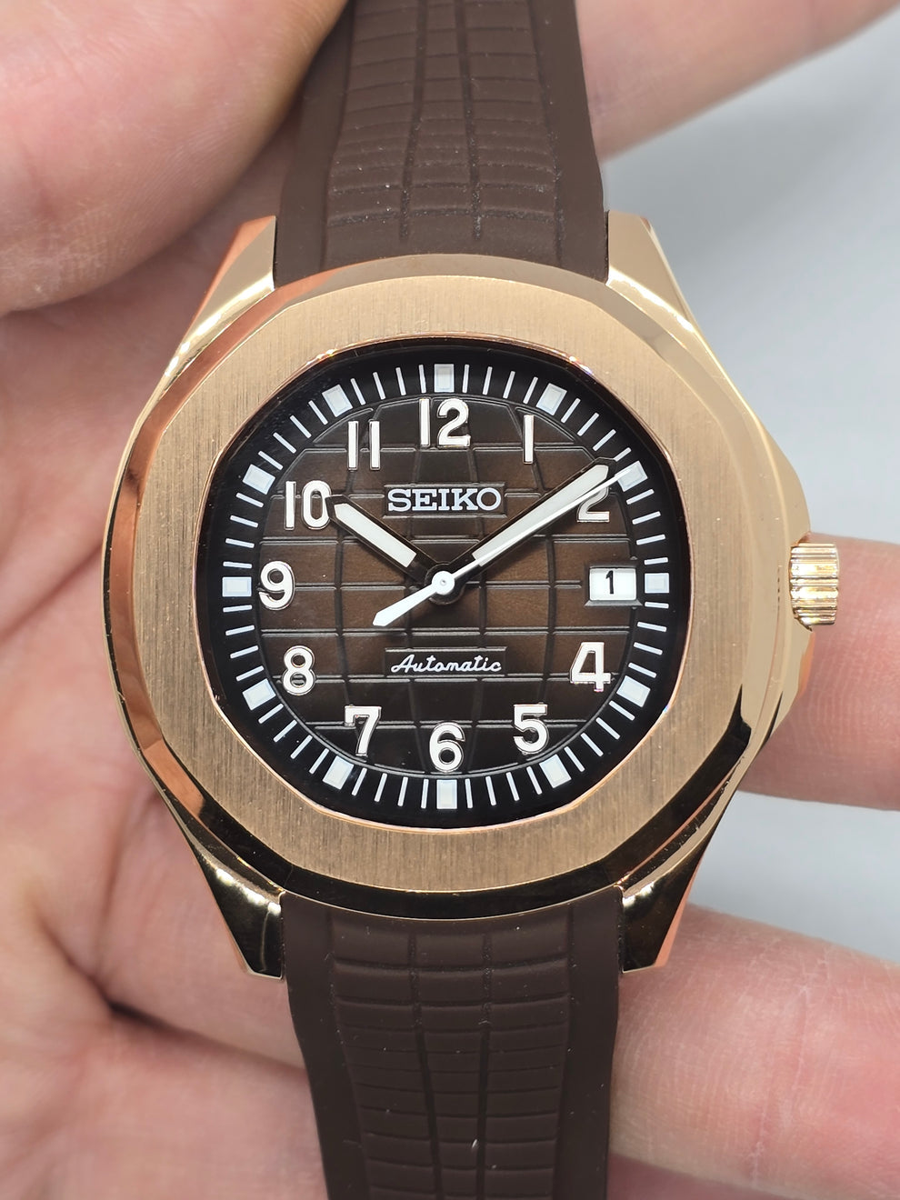 Seikotilus "Rose gold brown" NH35