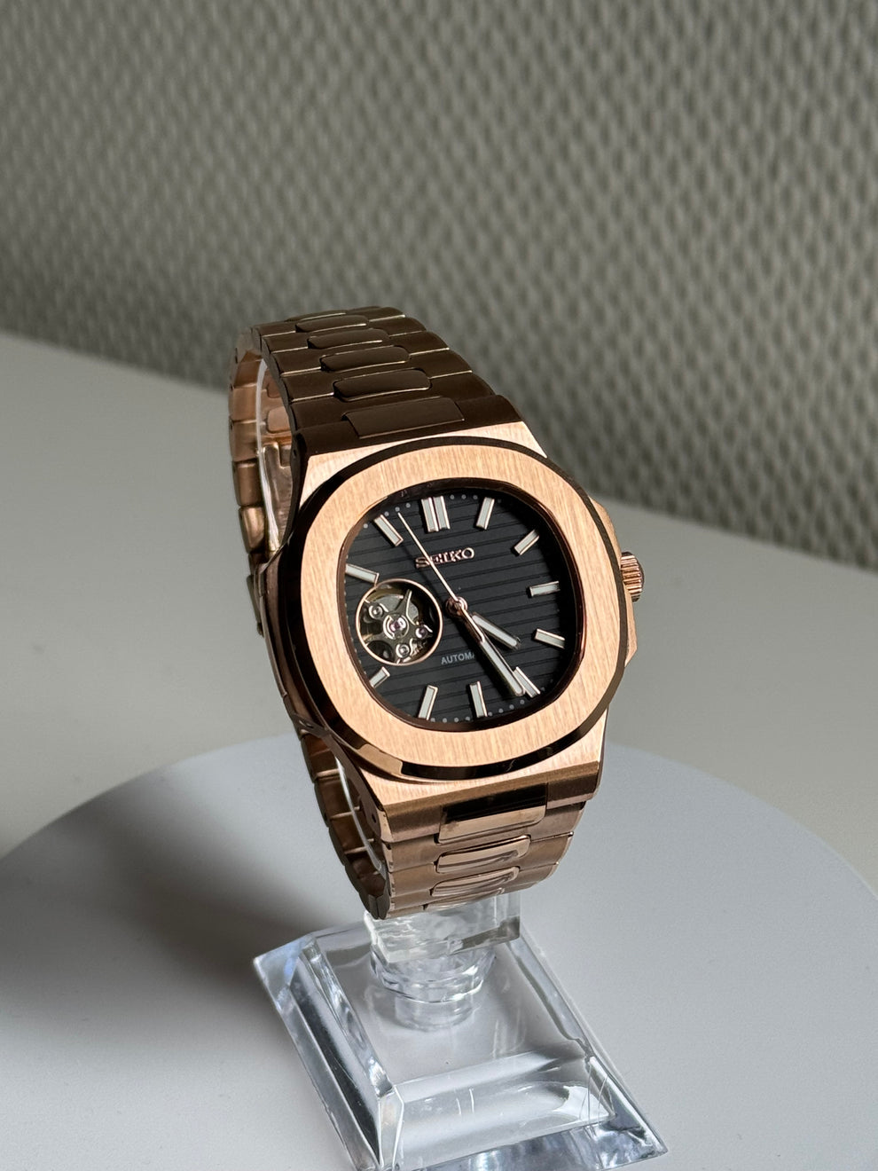 Seikotilus "Rose gold black" NH35