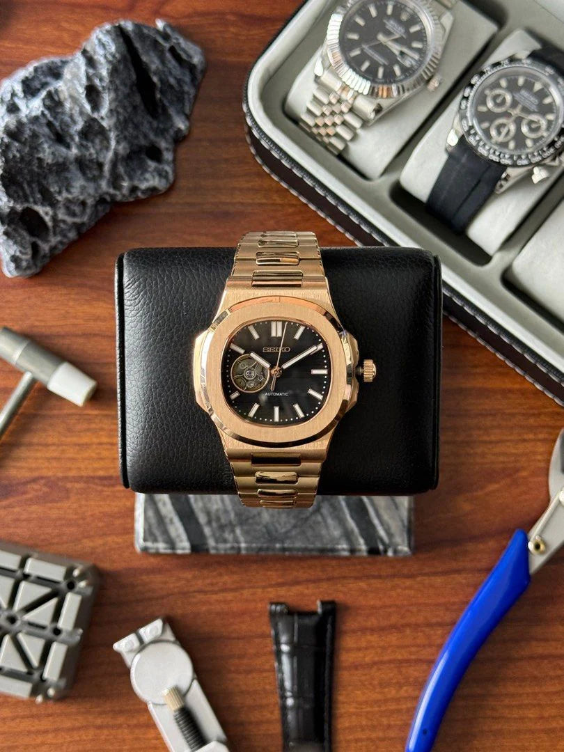 Seikotilus "Rose gold black" NH35